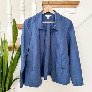 Christopher & Banks Blue Lightweight Zip-Up Jacket Pockets Breathable Size M